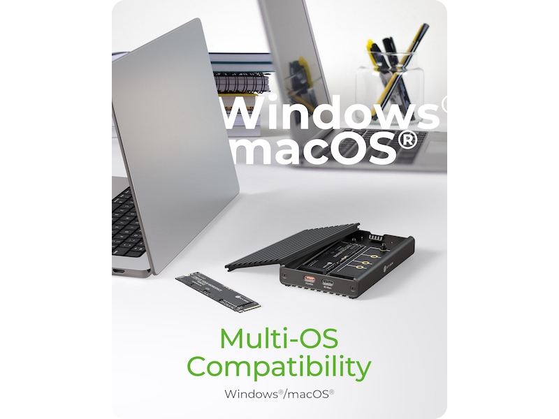 Icy Box 2-bay M.2 PCIe NVMe-kabinett Eksterne kabinetter