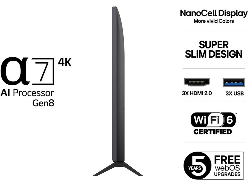 LG 55" NANO80 AI 4K NanoCell Smart-TV (2025) 50 - 59 tommer TV