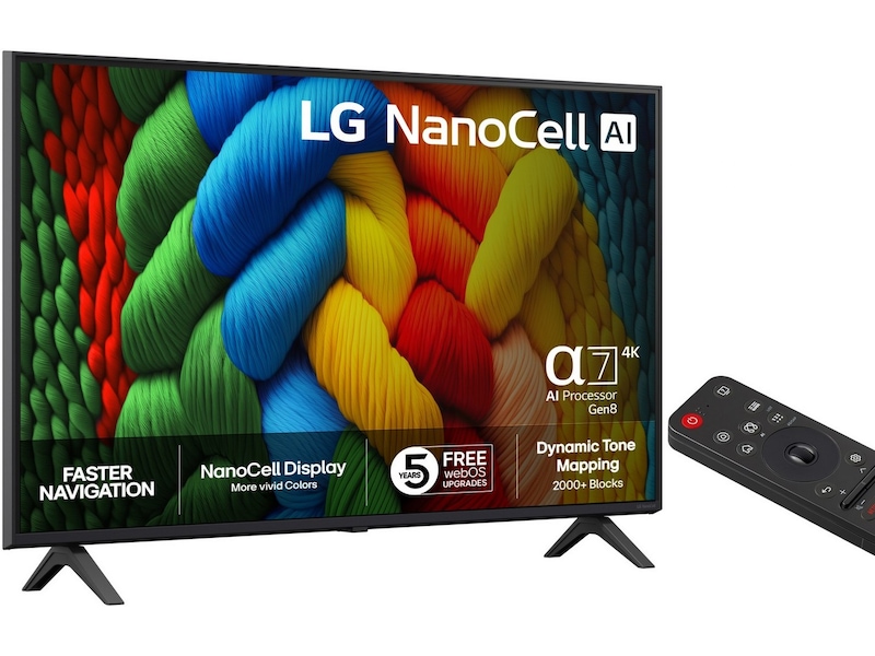 LG 43" NANO80 AI 4K NanoCell Smart-TV (2025) + Soundbar  20 - 49 tommer TV