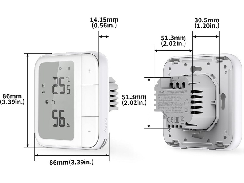 Aqara Gulvvarmetermostat W500 Tilbehør til varme
