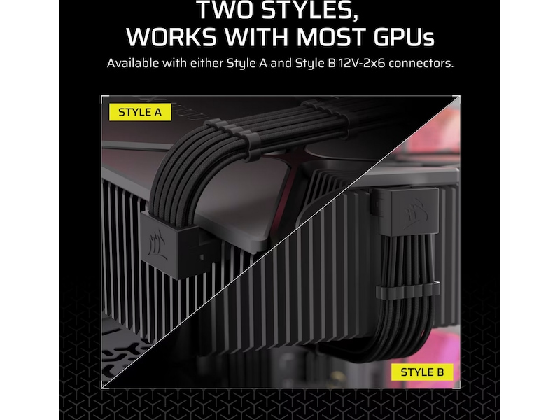 Corsair PSU 90° 12V-2x6 Style B kabel Tilbehør