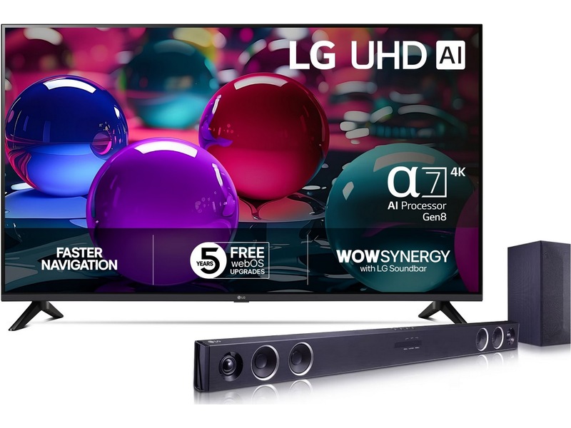 LG 65" UA73 AI 4K UHD Smart-TV (2025) + soundbar 60 - 69 tommer TV