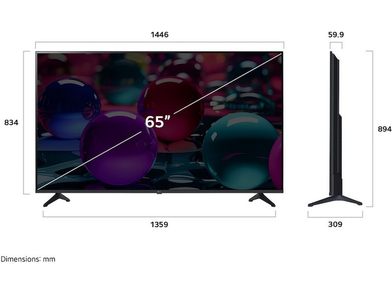 LG 65" UA73 AI 4K UHD Smart-TV (2025) + soundbar 60 - 69 tommer TV