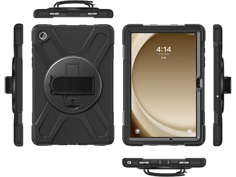4smarts Galaxy Tab A11+ Robust Etui Grip (sort) Deksel til nettbrett