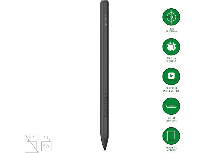 4smarts Microsoft Surface MPP Active Stylus (sort) Tastatur og stylus