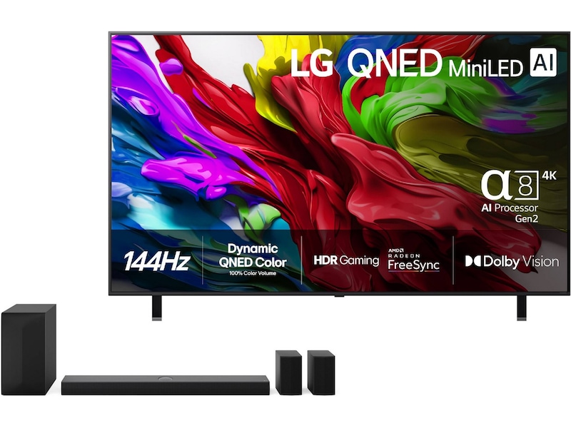 LG 65'' QNED85 evo AI MiniLED 4k Smart TV (2025) + Soundbar 60 - 69 tommer TV