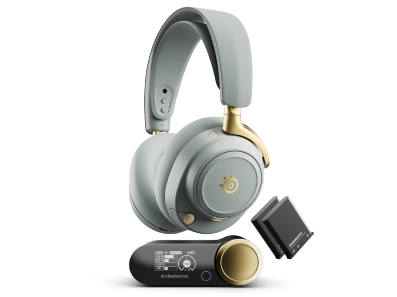SteelSeries Arctis Nova Elite Trådløst Gamingheadset (salvie og gull) -B-Grade Demo headset