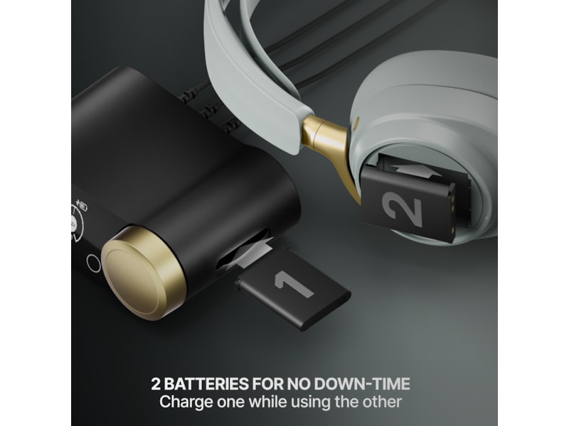 SteelSeries Arctis Nova Elite Trådløst Gamingheadset (salvie og gull) -B-Grade Demo headset