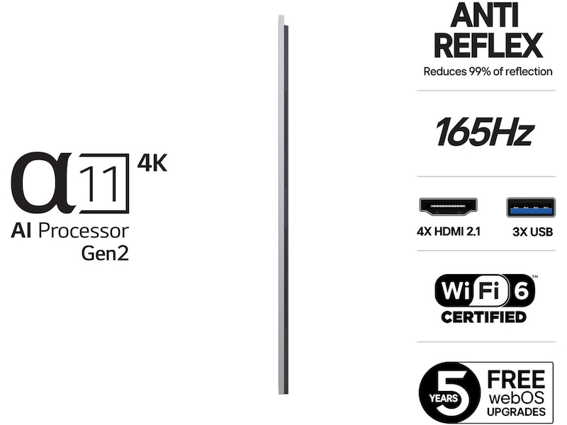 LG 77" G5 AI 4K OLED Smart TV (2025) + veggfeste 70 - 79 tommer TV