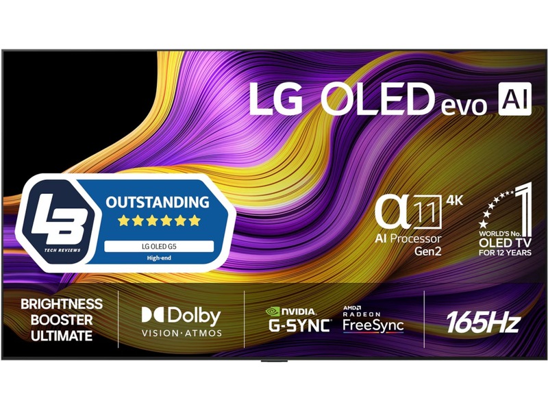 LG 65" G5 AI 4K OLED Smart TV (2025) + veggfeste 60 - 69 tommer TV