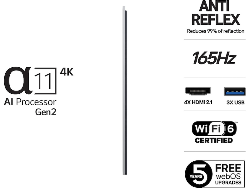 LG 65" G5 AI 4K OLED Smart TV (2025) + veggfeste 60 - 69 tommer TV