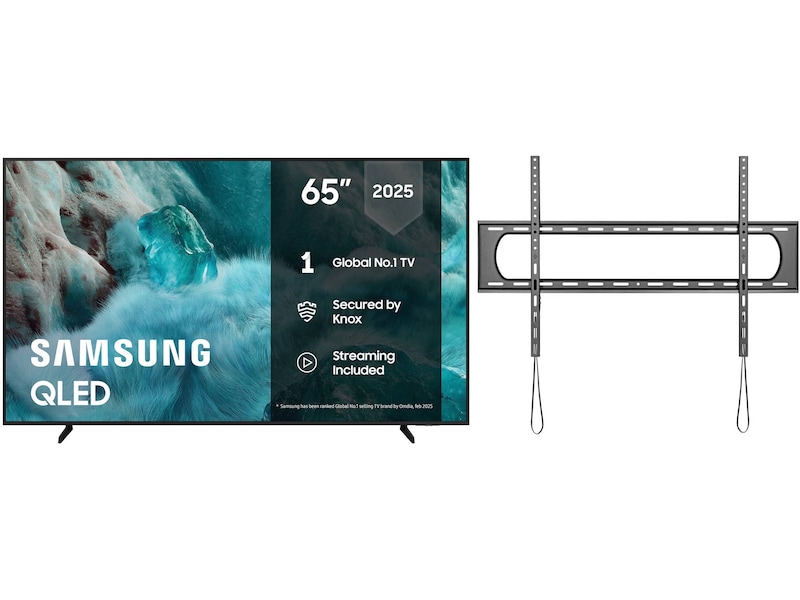 Samsung 65" Q7FA QLED 4K Smart-TV (2025) + veggfeste 60 - 69 tommer TV