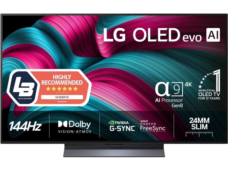 LG 48'' C5 AI 4K OLED Smart TV (2025) + veggfeste 20 - 49 tommer TV