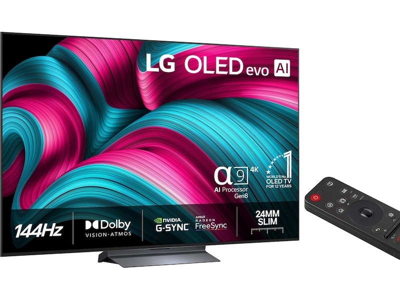 LG 65" C5 AI 4K OLED Smart TV (2025) + veggfeste 60 - 69 tommer TV