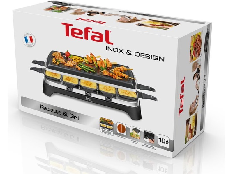 Tefal RE458812 raclette Inox & Design 10 panner (svart) -B-Grade Demo hjem & fritid