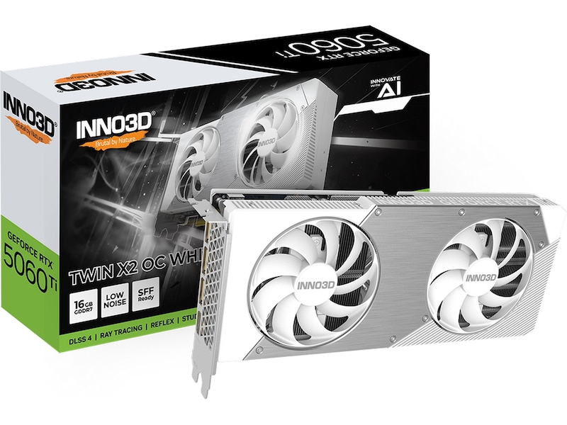 INNO3D GeForce RTX 5060 Ti 16GB TWIN X2 OC (hvit) Skjermkort