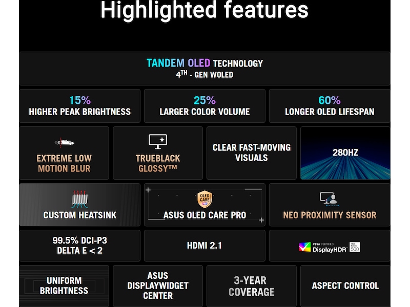 ASUS 27" gamingskjerm ROG Strix XG27AQWMG -B-Grade Demo skjermer