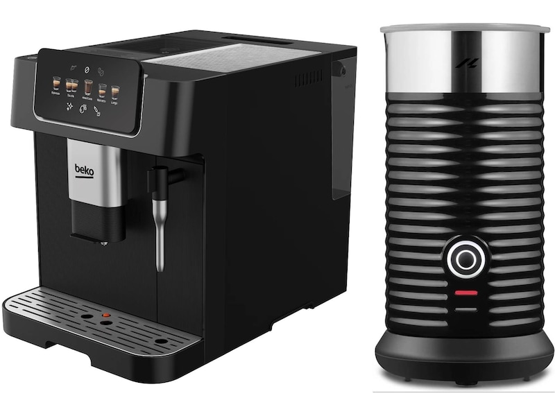 Beko CEG 7302 B helautomatisk espressomaskin (sort) + melkeskummer Espressomaskiner