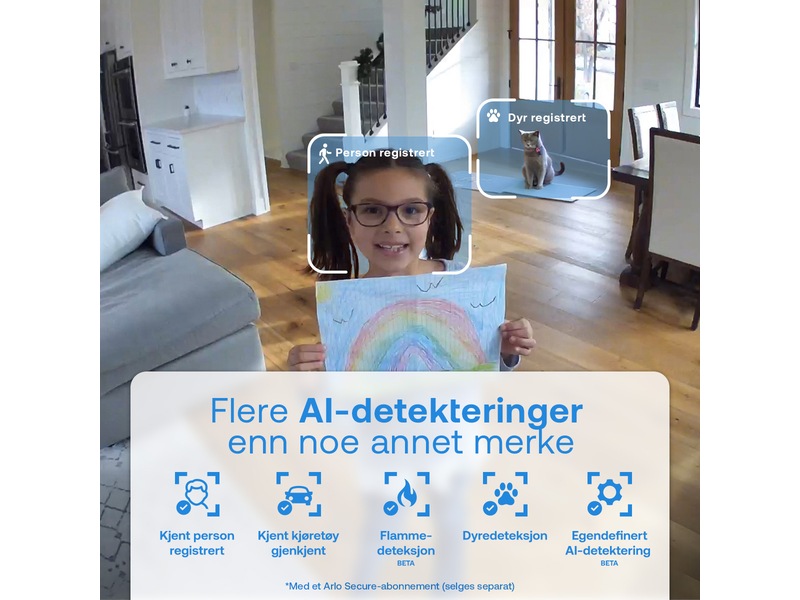 Arlo Essential 3 HD innendørs overvåkningskamera 2-pack Overvåkningskameraer