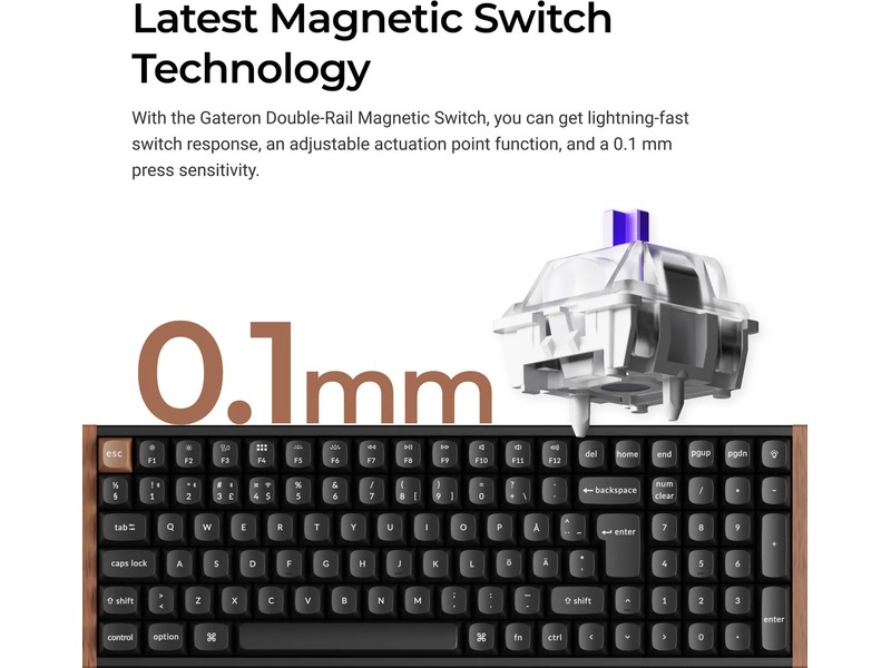 Keychron K4 HE Trådløst Gamingtastatur (svart) -B-Grade Demo tastatur