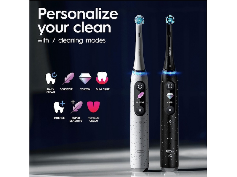 Oral-B iO 10 elektrisk tannbørste (sort) + børstehoder Elektriske tannbørster