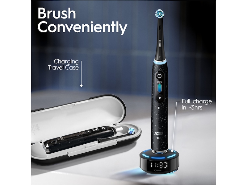 Oral-B iO 10 elektrisk tannbørste (sort) + børstehoder Elektriske tannbørster