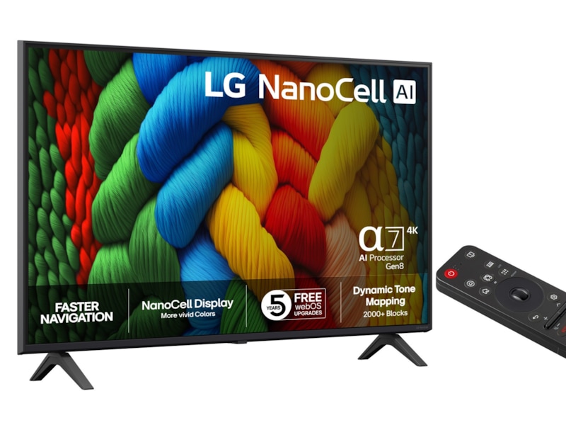 LG 43" NANO80 AI 4K NanoCell smart-TV (2025) + soundbar 60 - 69 tommer TV