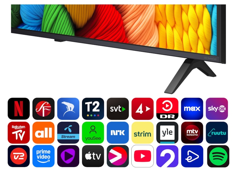 LG 43" NANO80 AI 4K NanoCell smart-TV (2025) + soundbar 60 - 69 tommer TV