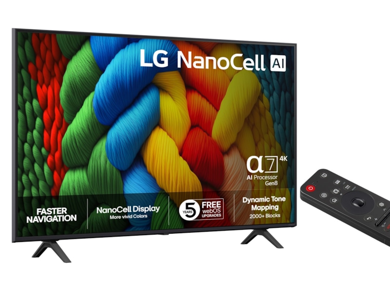 LG 55" NANO80 AI 4K NanoCell smart-TV (2025) + soundbar 60 - 69 tommer TV
