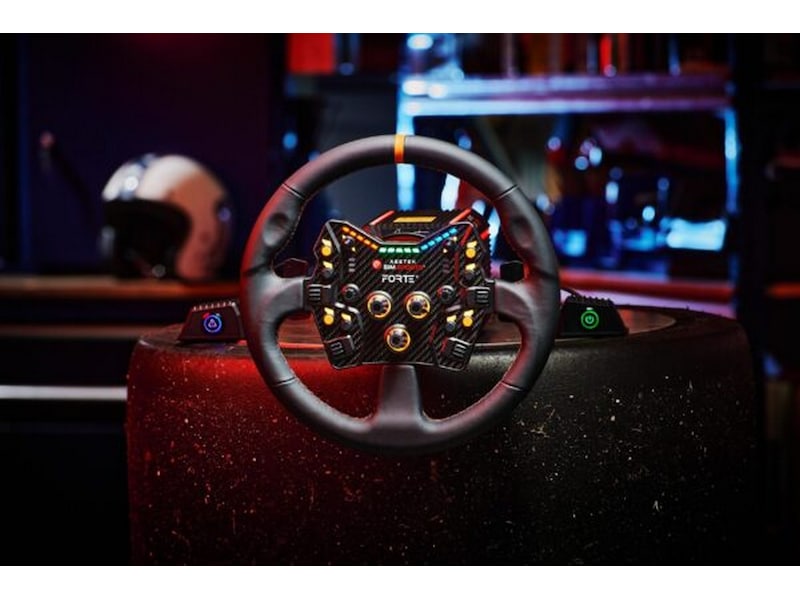 Asetek rund skinnrattkrans (svart) Ratt og pedaler