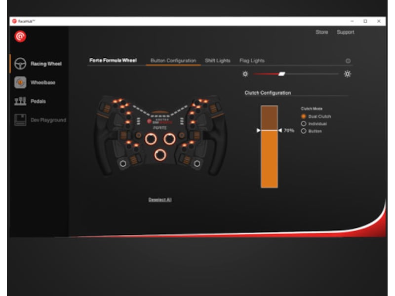 Asetek Forte Formula Steering Wheel Ratt og pedaler