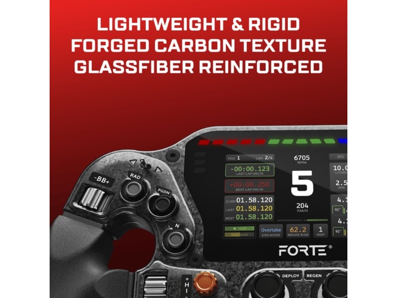 Asetek Forte Formula Steering Wheel Ratt og pedaler