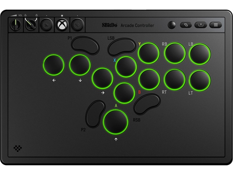 8BitDo arkadekontroller Xbox/PC (svart) Tilbehør til spillkonsoller