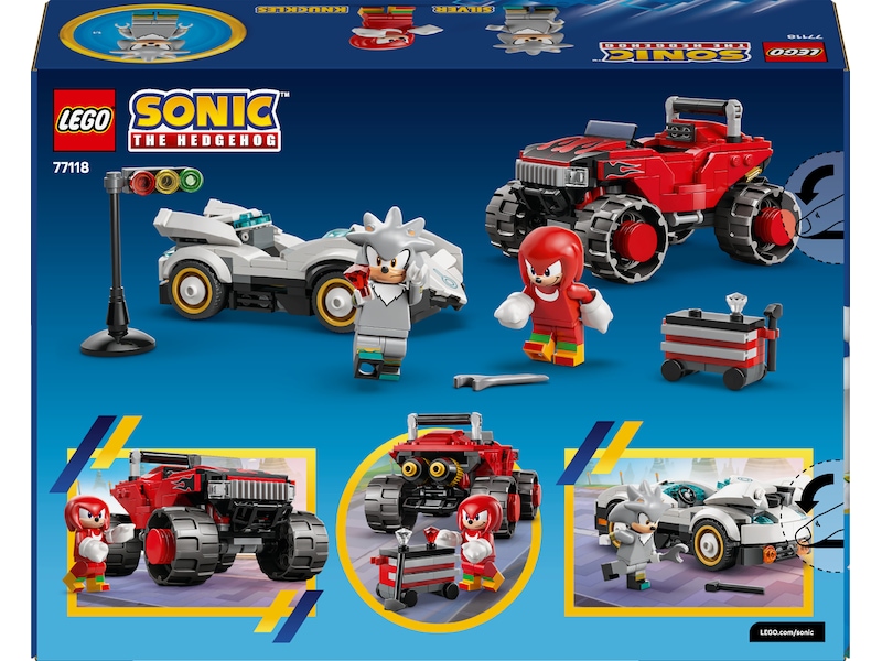 LEGO Sonic Silvers bil mot Knuckles monstertruck 77118 LEGO