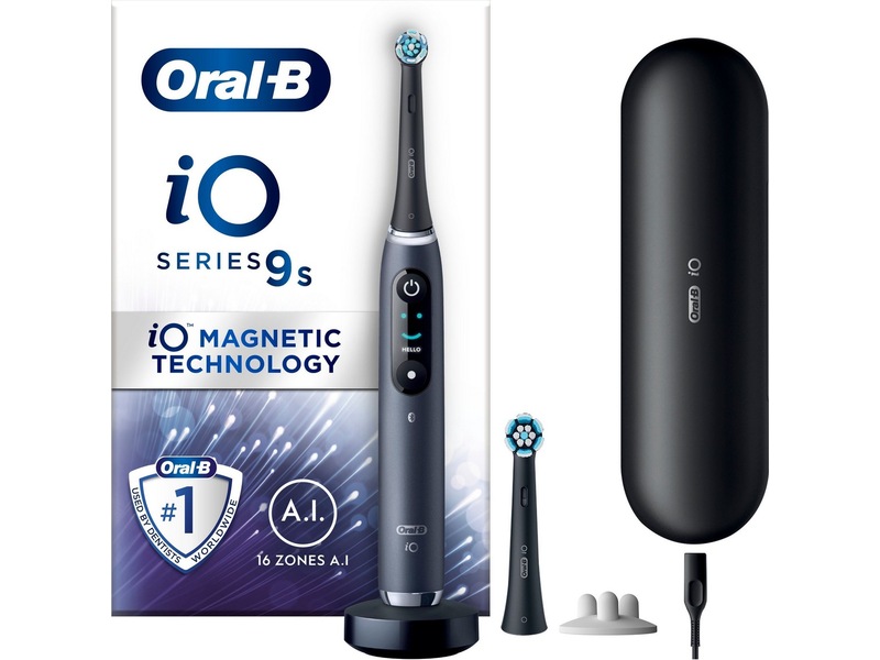 Oral-B iO 9 elektrisk tannbørste (sort) + 3pk børstehoder Elektriske tannbørster
