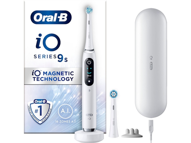 Oral-B iO 9 elektrisk tannbørste (hvit) + 3pk børstehoder Elektriske tannbørster