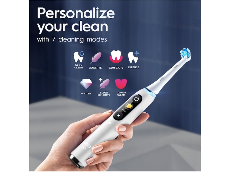 Oral-B iO 9 elektrisk tannbørste (hvit) + 3pk børstehoder Elektriske tannbørster