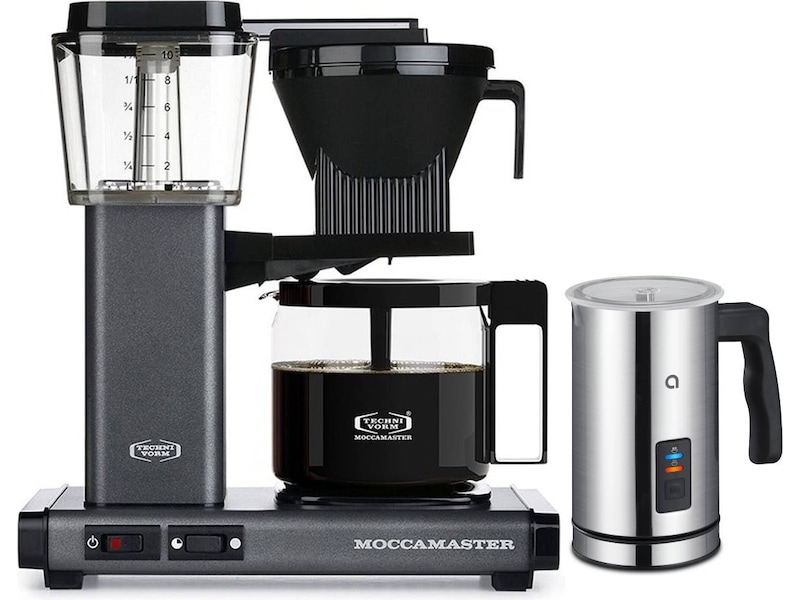 Moccamaster Automatic 53747 kaffetrakter (steingrå) + melkeskummer Kaffetraktere