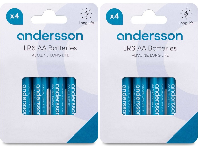 Andersson AA batteri, 2x4-pk Batterier til generell bruk