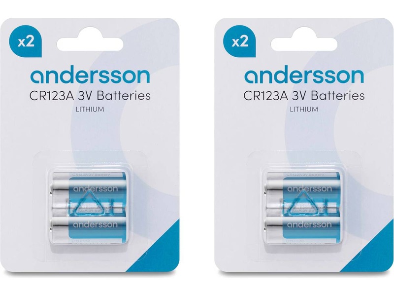 Andersson CR123A litiumbatteri 2x2-pk Batterier til generell bruk