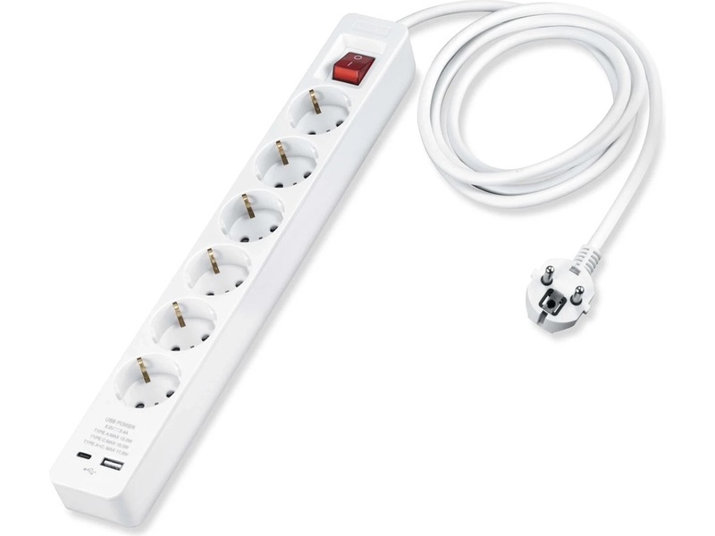 Andersson PWS-C2000 6-veis strømforgrener 3 m 2-pakning Skjøtekabel & forgrener