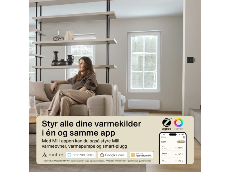 Mill Smart WiFi gulvtermostat 2-pack (sort) Tilbehør til varme