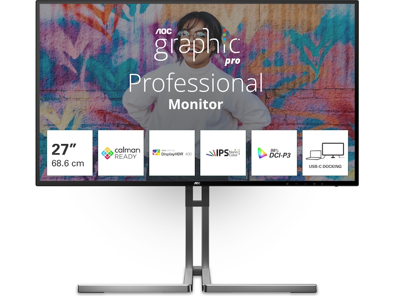 AOC 27" 4K skjerm Graphic Pro U27U3CV Skjermer