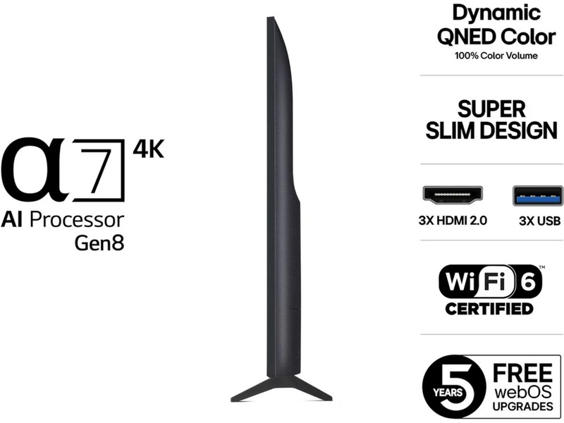 LG 50'' QNED7E AI 4k 50QNED7EA6B (2025) + soundbar 20 - 49 tommer TV