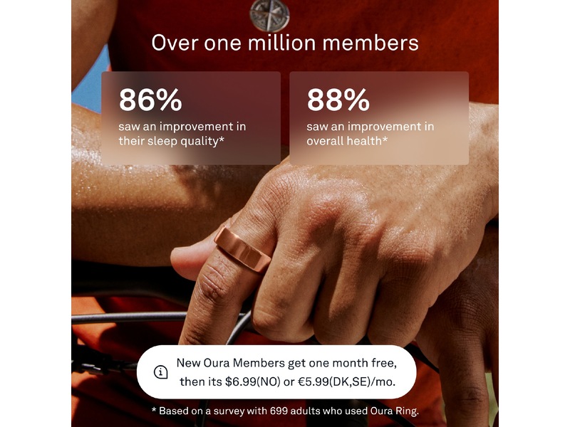 Oura Ring 4 Smart Ring str. 5 (rosegull) -B-Grade Demo tilbehør til mobiler & klokker