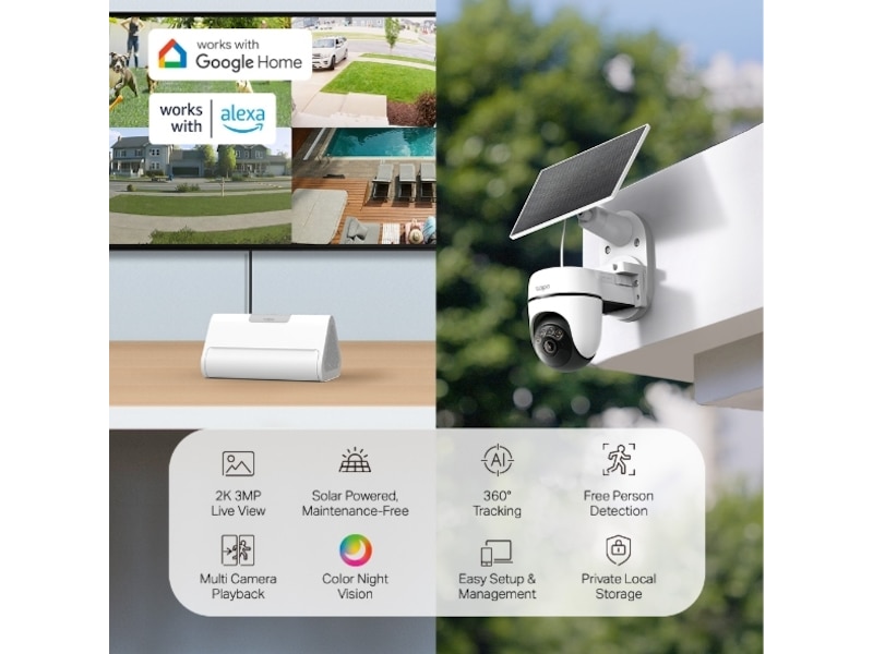 TP-Link Tapo HB112 Solar Cam 2K Pan/Tilt (2-Cam Kit) Overvåkningskameraer