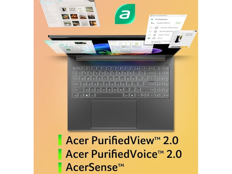 Acer Aspire 16 AI 16" WUXGA OLED Copilot+ PC -B-Grade Demo bærbar PC