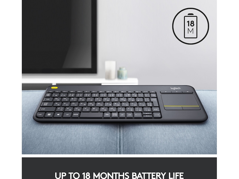 Logitech K400 Plus Trådløs Tastatur Grå Tastatur