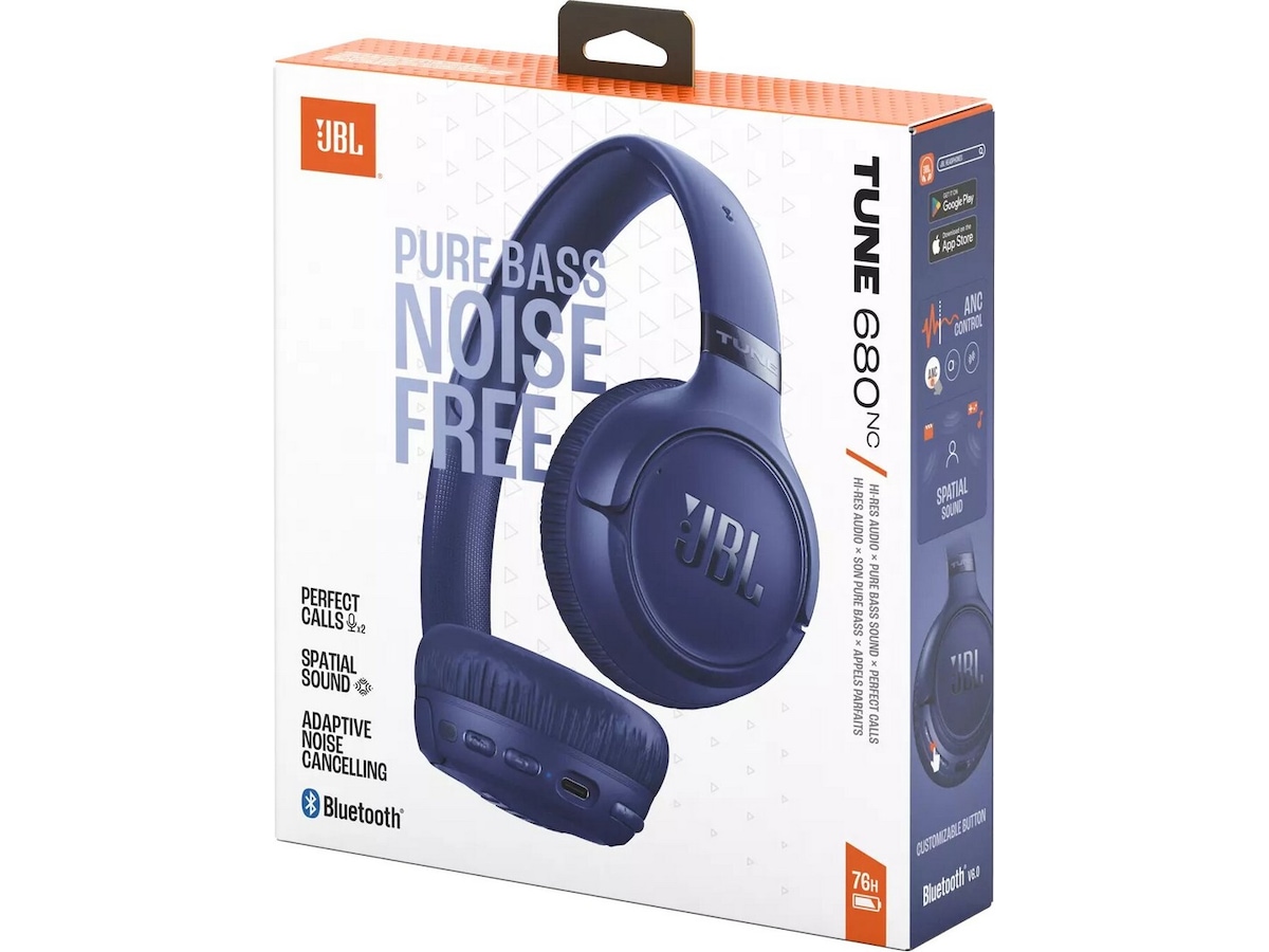 JBL Tune 680NC trådløse hodetelefoner, On-Ear (blå) Hodetelefoner