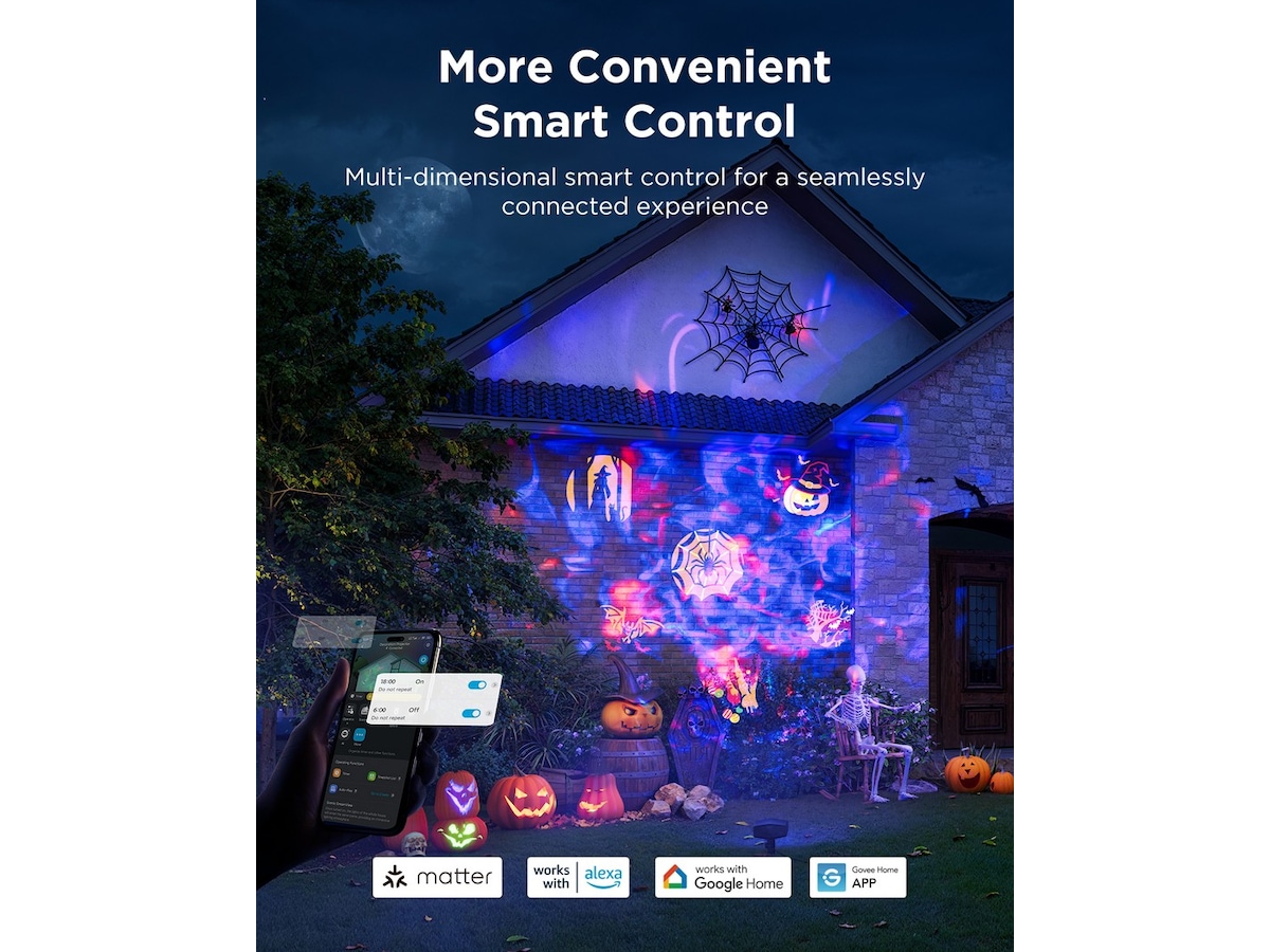Govee utendørs dekorasjonsprojektorlys Led strips & underholdning